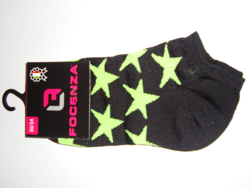 Socken schwarz grün Stern 39 / 42